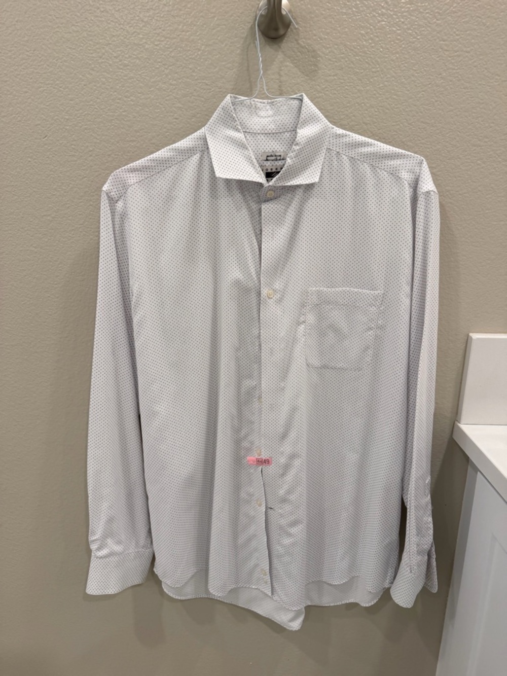 Joseph Abboud White Dress Shirt with Subtle Micro Dot Pattern